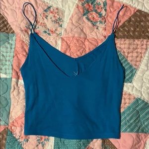 blue crop top